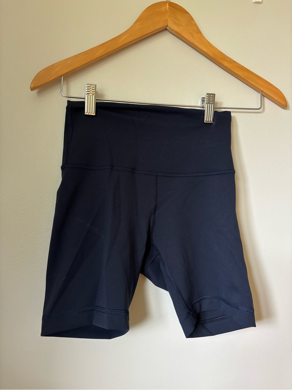 Navy Lululemon 6” biker shorts